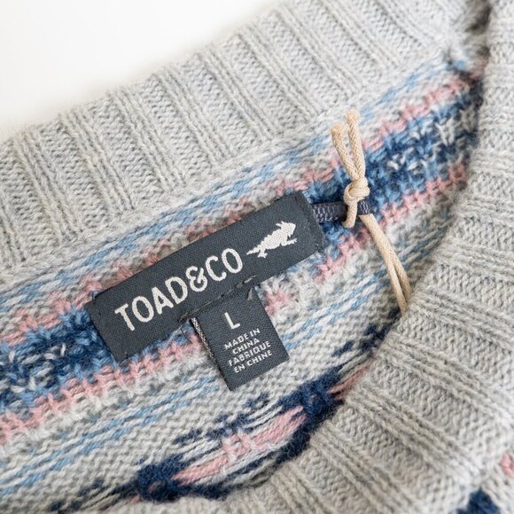 Toad & Co Women's Cazadero Crew Sweater Heather Gray Heart - Picture 6 of 14